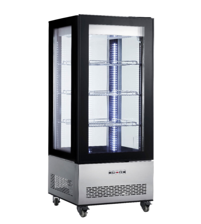 Expositor 4 caras de vidrio recto 400L