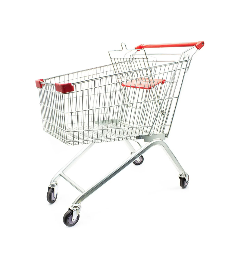 Carro de supermercado metálico