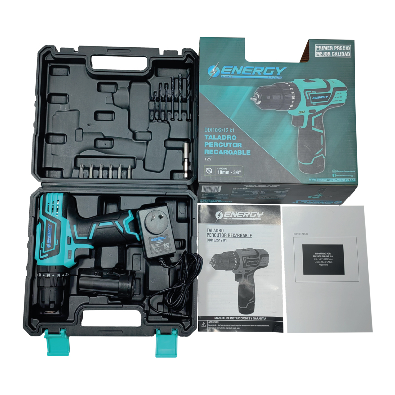 TALADRO ATORNILLADOR PERCUTOR EN VALIJA