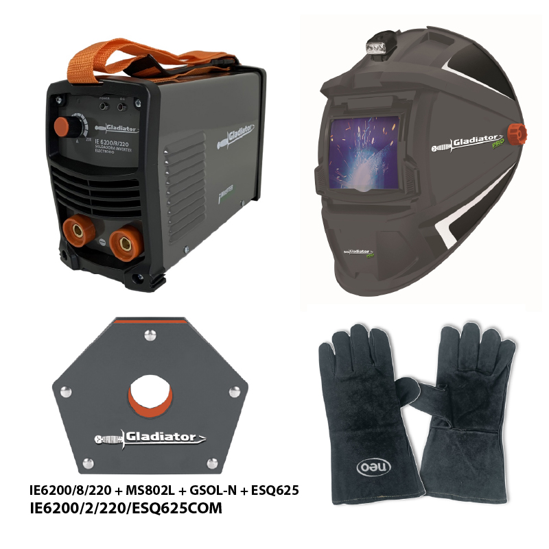 Soldadora + Mascara + Guantes + Escuadra