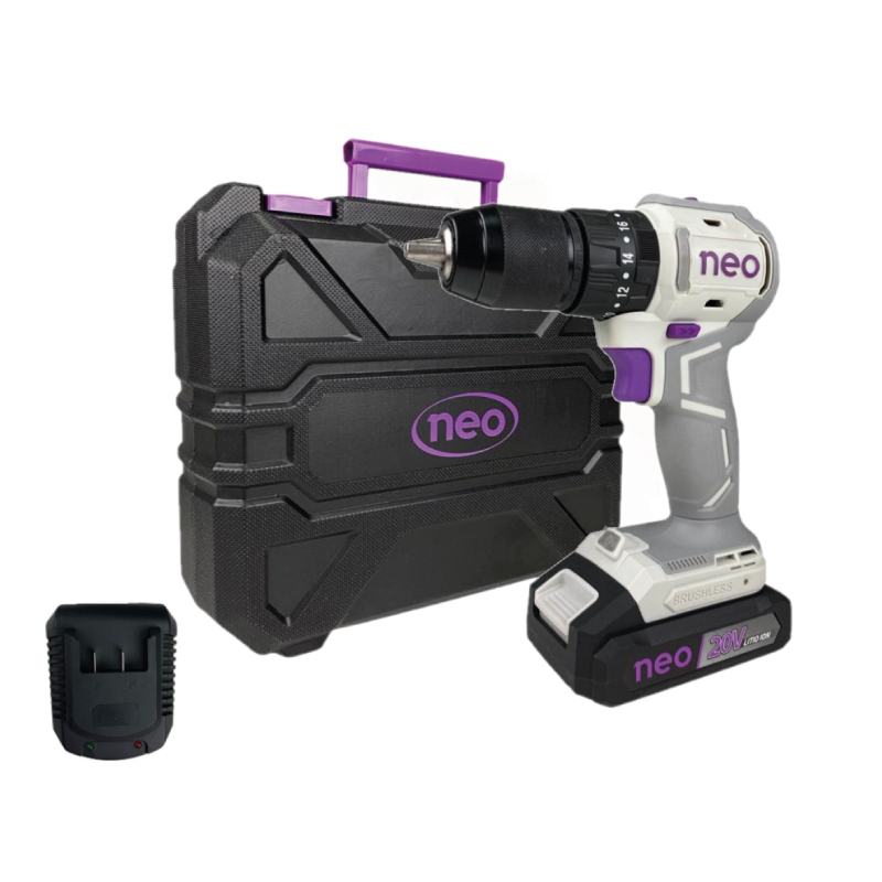 TALADRO PERCUTOR BRUSHLESS NEO 20V C/BAT