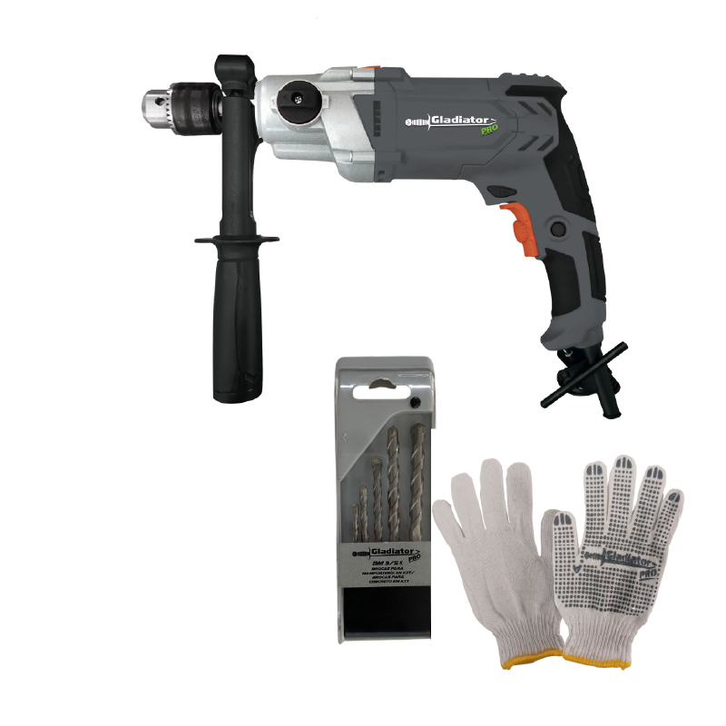 COMBO TALADRO + MECHA + GUANTES