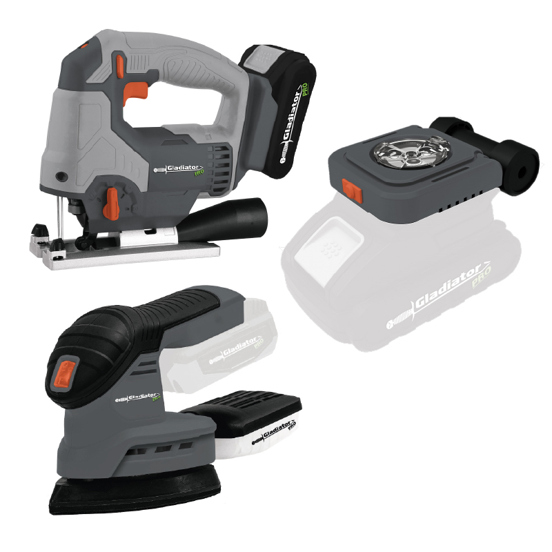 COMBO SIERRA – LIJADORA Y LINTERNA 18V GLA PRO