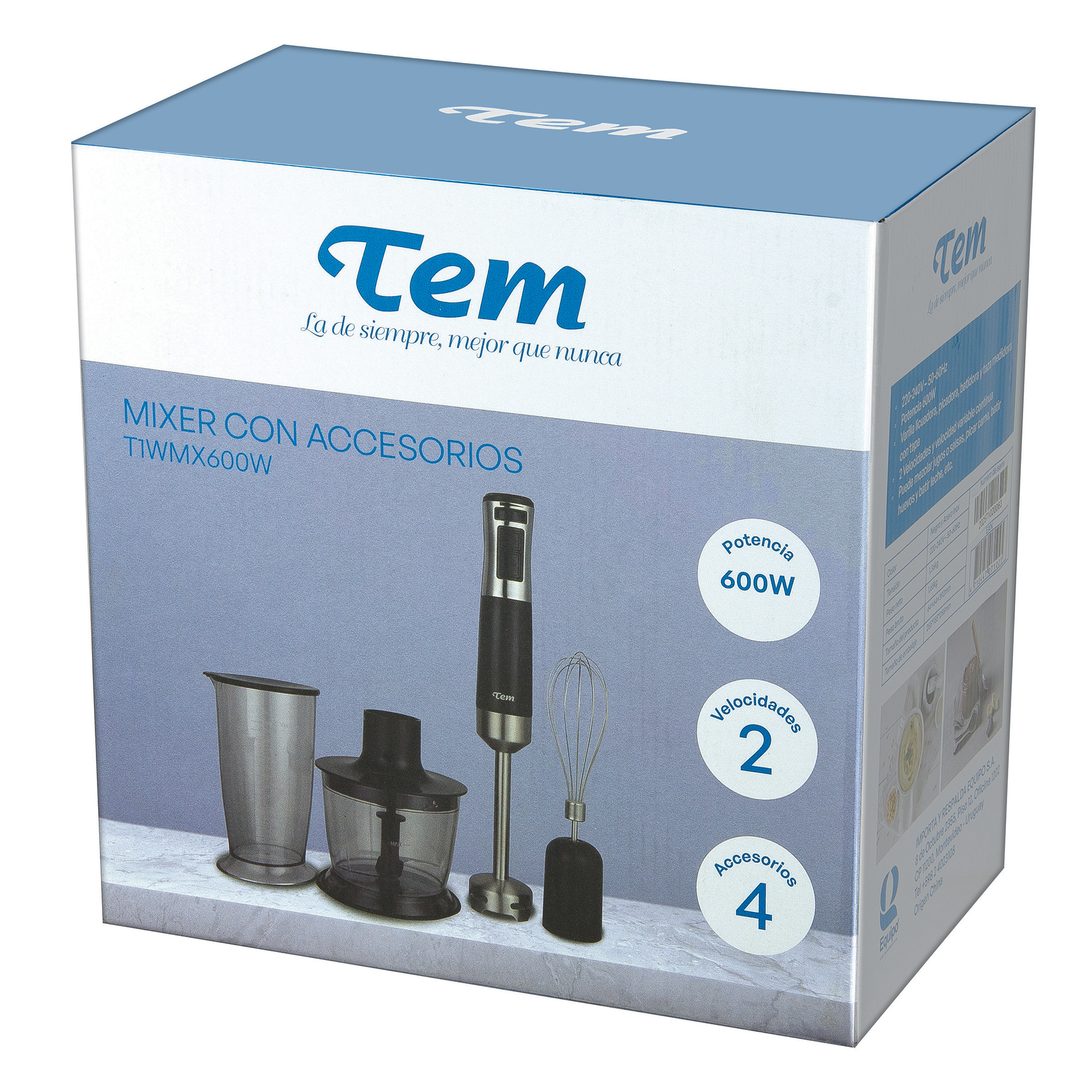 Mixer con accesorios TEM T1WMX600W 7102