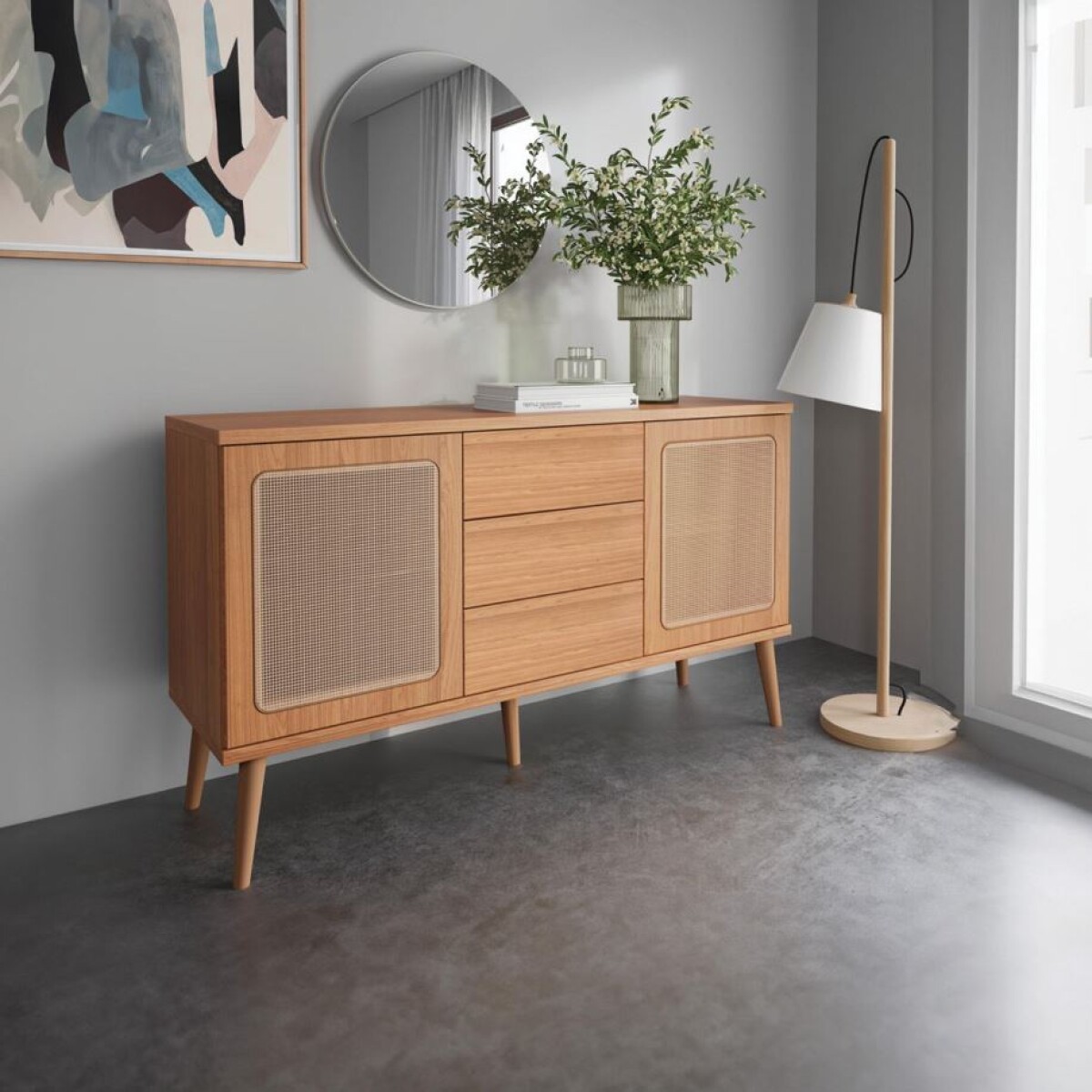 Aparador 2 Puertas 3 Cajones Tela Sintética TB331 SMGB