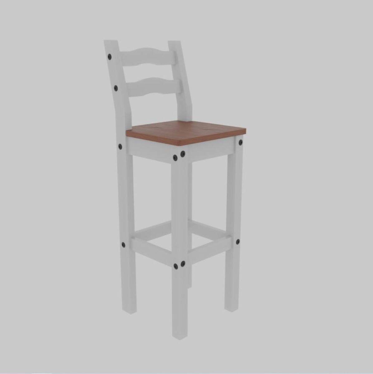 Banqueta Bar Madera Blanca UV Cera SMGB