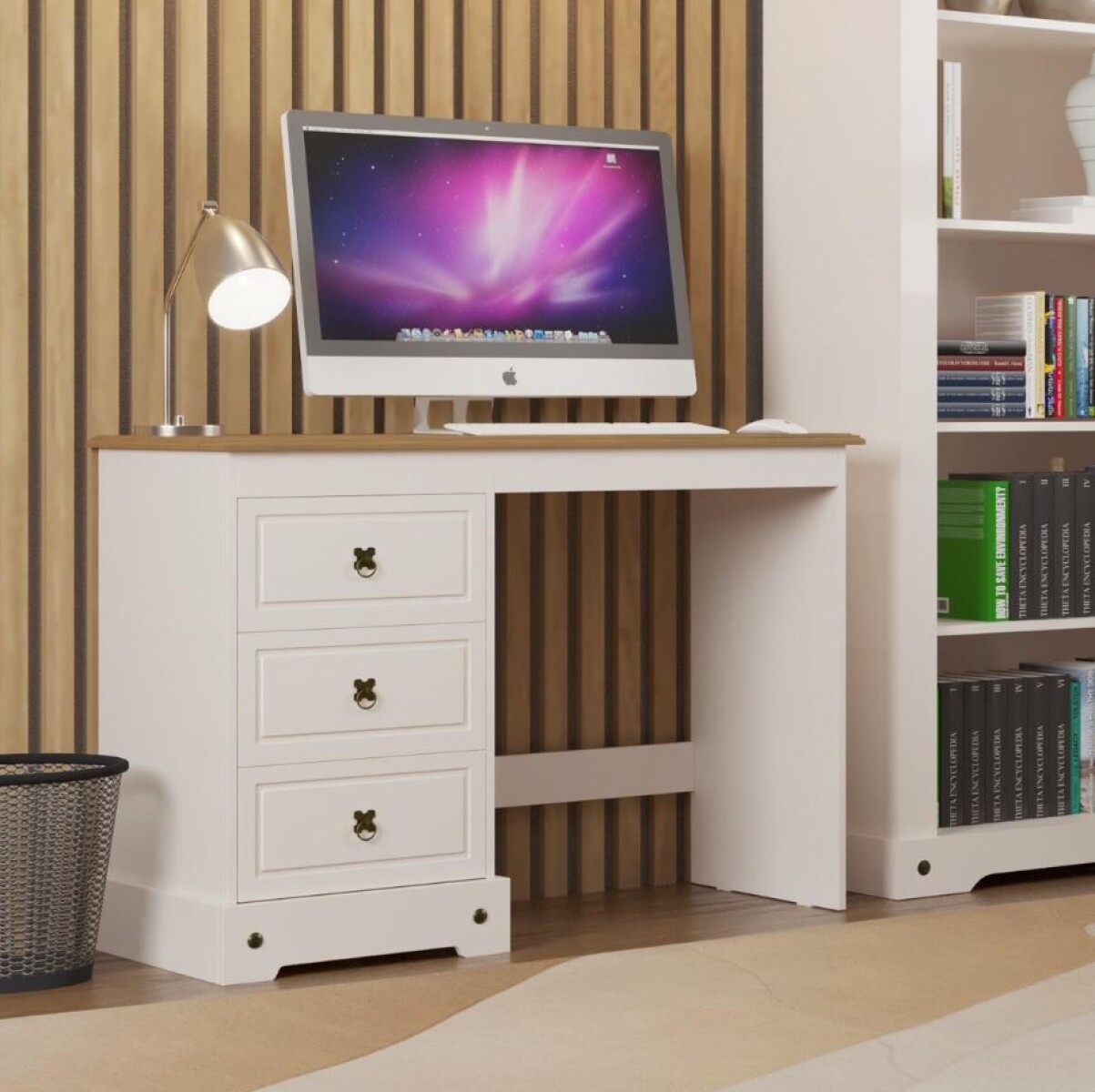 Escritorio 3 Cajones UV Blanco Smile SMLE SMGB