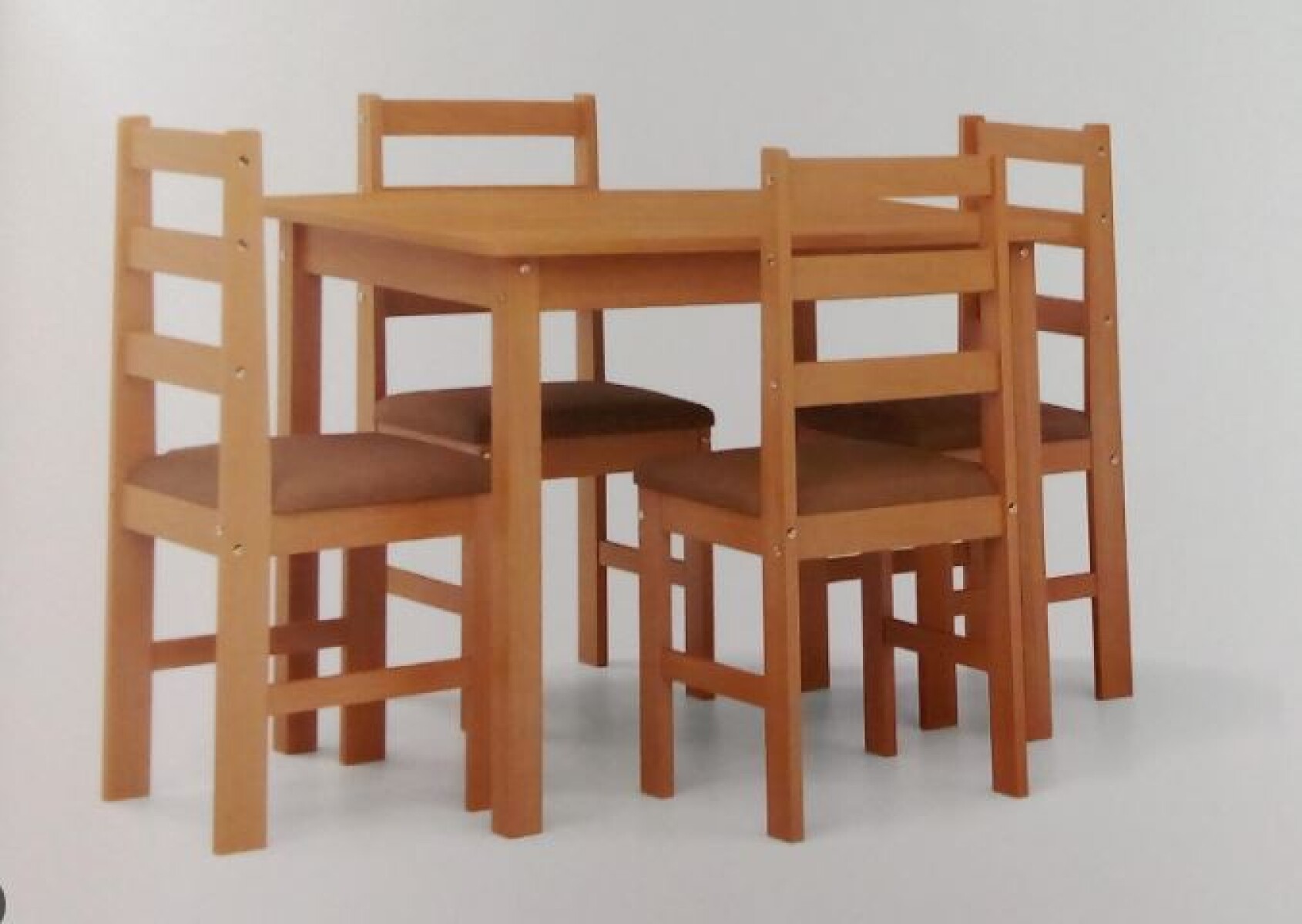 Juego De Comedor Roma 4 Sillas Tapizado Uv Imbuia SMGB