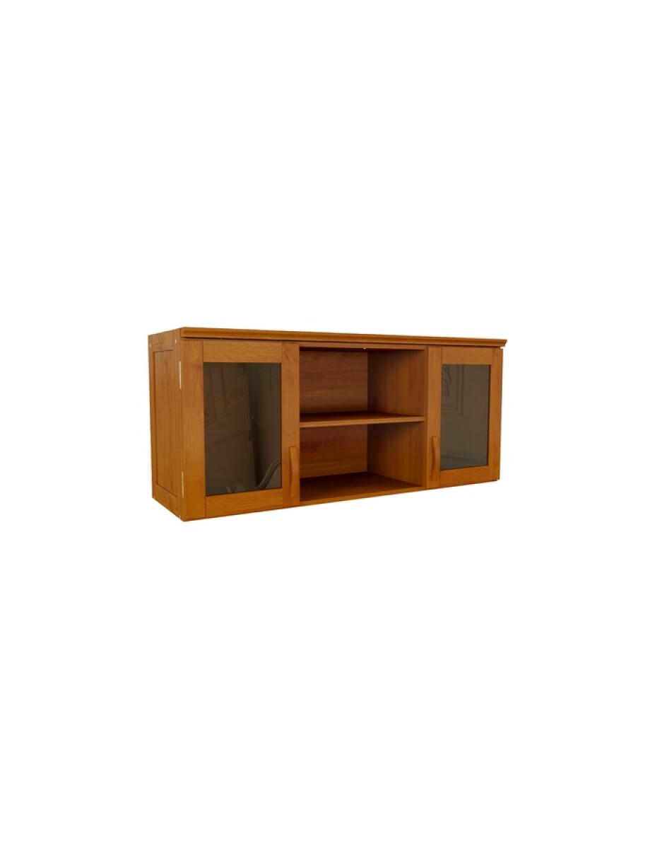 Mueble Aéreo 120cm 2 Puertas Vidrio Casual UV Castaño SMGB