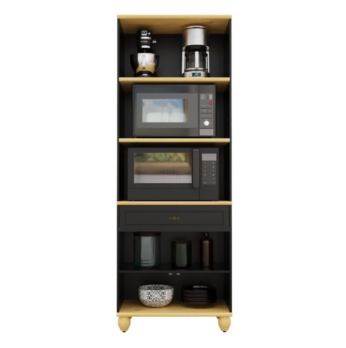 Torre Quente 3 Puertas 1 Cajón Negro Joy 48074